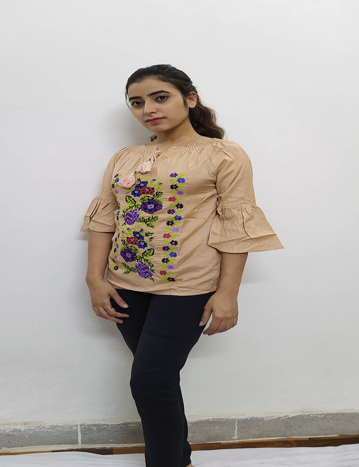 Badami Color Floral Girl Top - Image 2