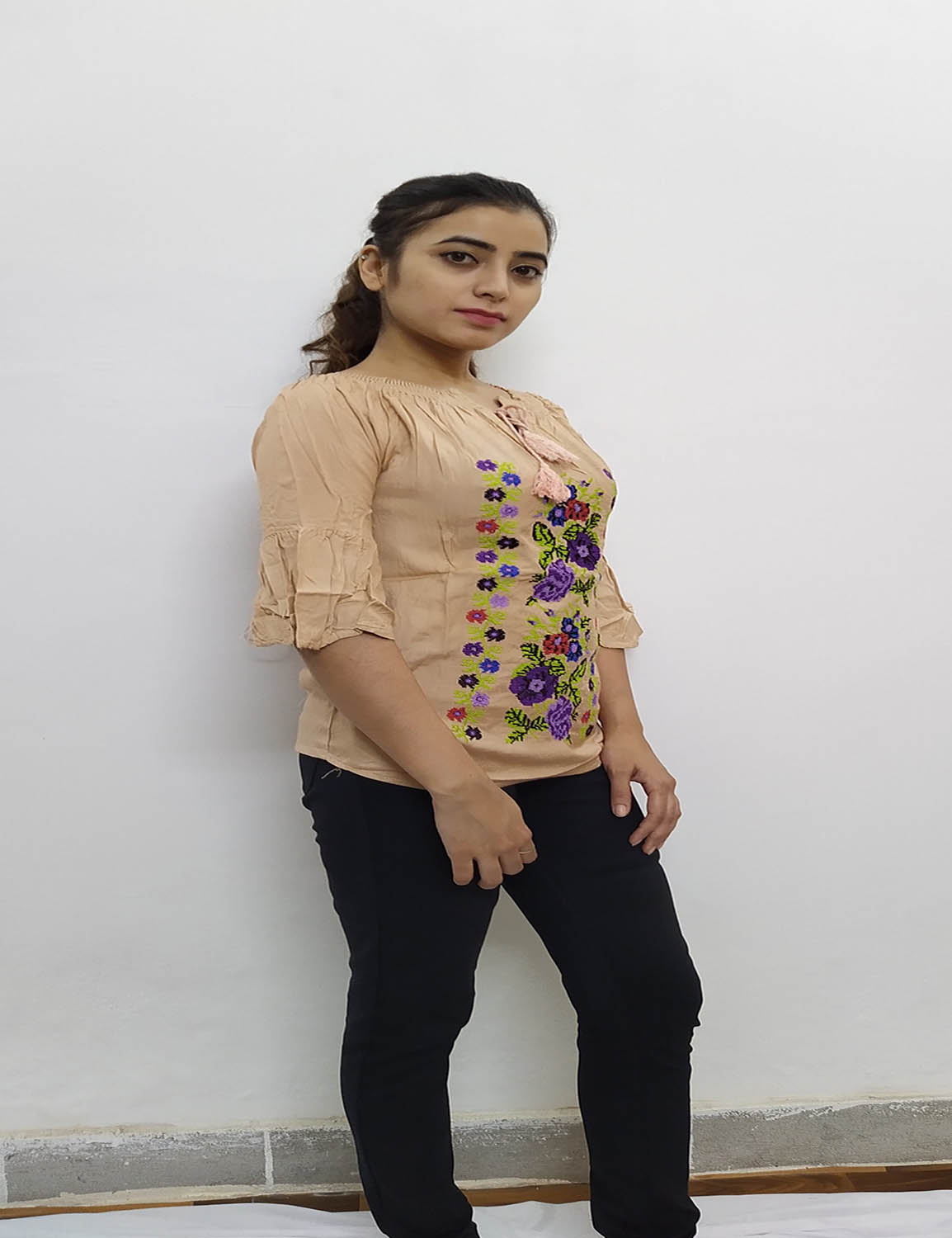 Badami Color Floral Girl Top - Image 3