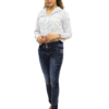 Women's Skinny Fit - Blackish Gray - Straight Leg Jeans