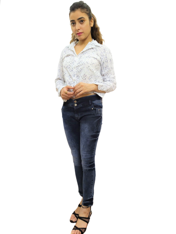 Women's Skinny Fit - Blackish Gray - Straight Leg Jeans