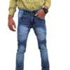 Birds Faded Blue Jeans - Slim Fit