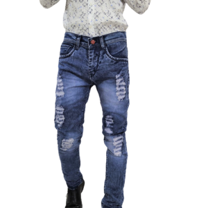 Denim Regular Fit Navy Blue Casual Rough Jeans