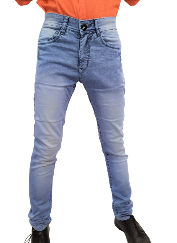Denim Fashion Men's Slim Fit Casual Light Faded Sky Blue Jeans