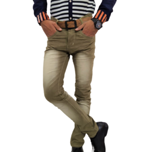 Alternative view of Denim Jeans / Pant - Color Greenish (Mehndi) - Monkey Wash