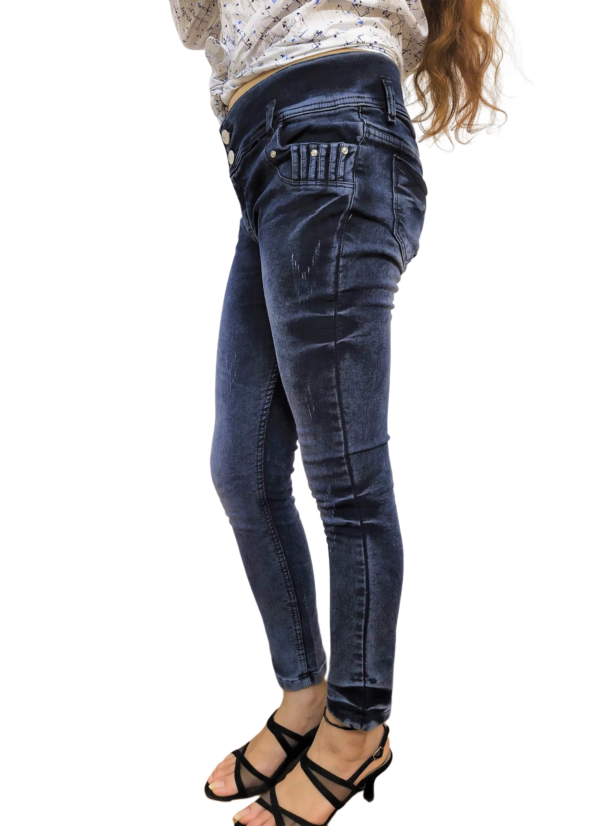 Women's Skinny Fit - Blackish Gray - Straight Leg Jeans - Image 3