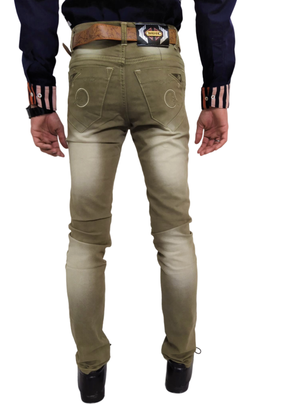 Denim Jeans / Pant - Color Greenish (Mehndi) - Monkey Wash - Image 7