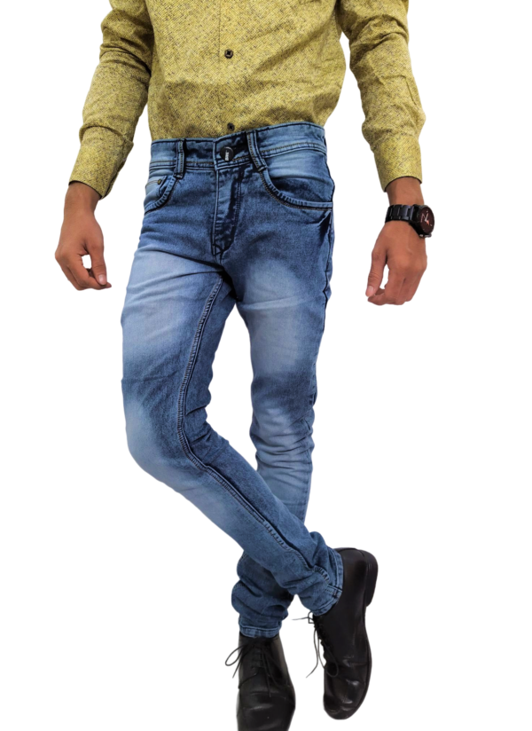 Birds Faded Blue Jeans - Slim Fit - Image 4