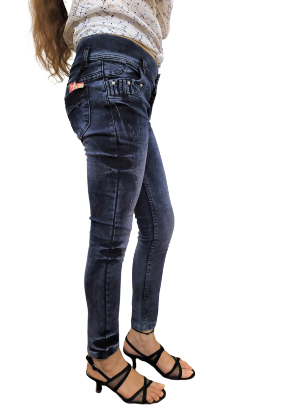 Women's Skinny Fit - Blackish Gray - Straight Leg Jeans - Image 5