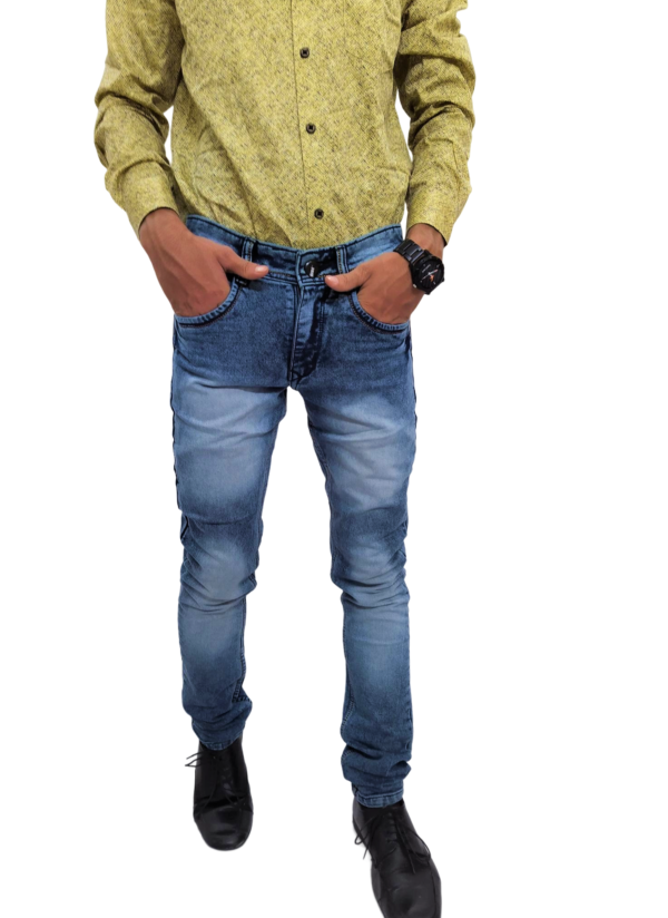 Birds Faded Blue Jeans - Slim Fit - Image 5
