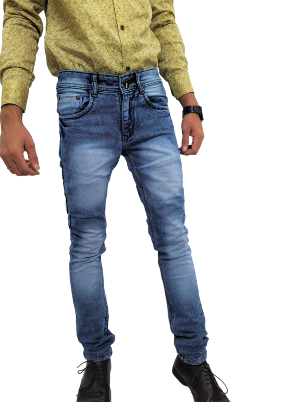 Birds Faded Blue Jeans - Slim Fit - Image 6