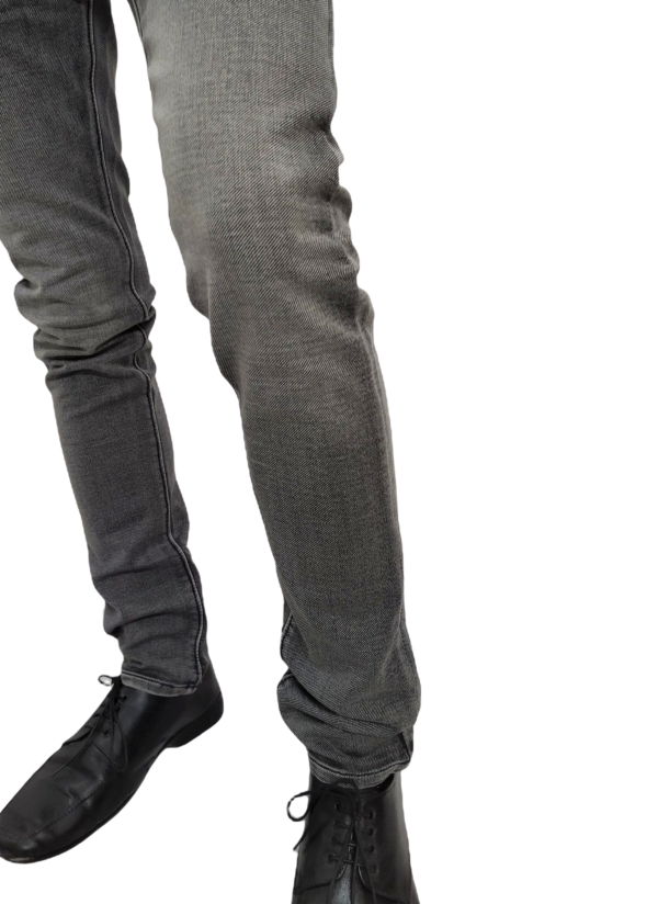 Faded Blackish Gray Slim Fit Jeans for Men's - Image 8