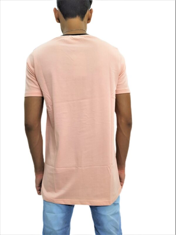 Men's Cream (Badami) Regular Fit V-Neck Half Sleeve T-Shirt - Image 4