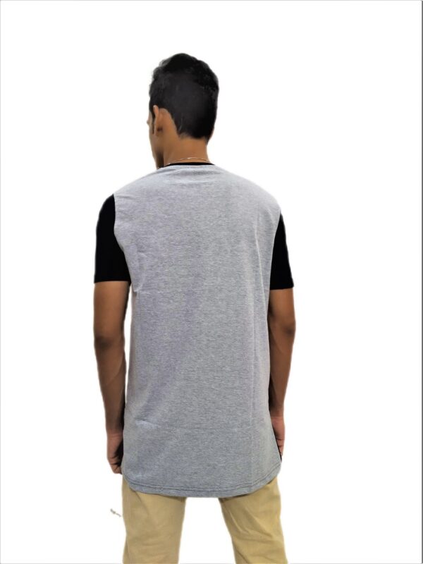Men's Gray Regular Fit V-Neck Half Sleeve T-Shirt - Image 7