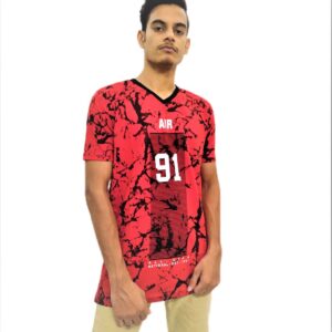 Men's Red Regular Fit V-Neck Half Sleeve T-Shirt