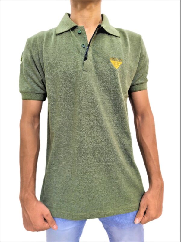 Solid Green Polo Collar Half Sleeve T-Shirt - Image 6