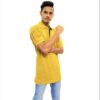 Solid Yellow Polo Collar Half Sleeve T-Shirt