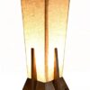 Sheesham Wooden Table Lamp - Brown Base & Off White Shades | Size Height : 36 cm, Wooden Base : 12.5 x 12.5 cm, Shade Length : 30 cm, Sections (Upper) : 13 x 13 cm, (Lower) : 9 x 9 cm
