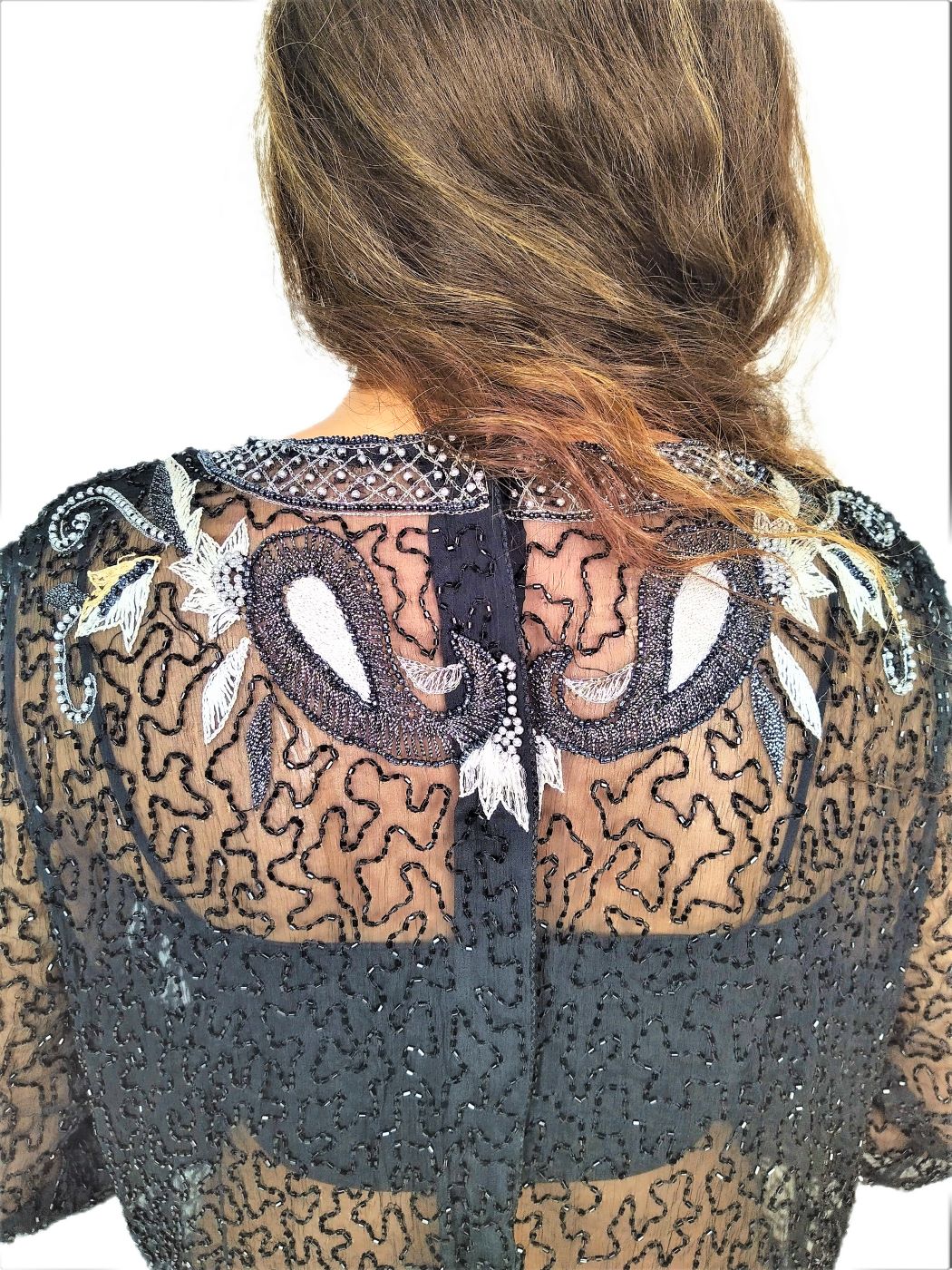 Women Zariwork Solid Black Full Sleeve Wide Round Neck Top - Image 10