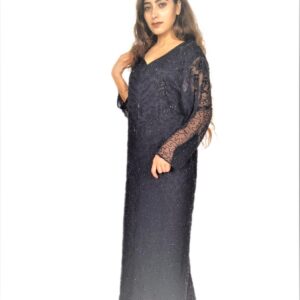 Alternative view of Women Black Long Dress - Zari Embroidery