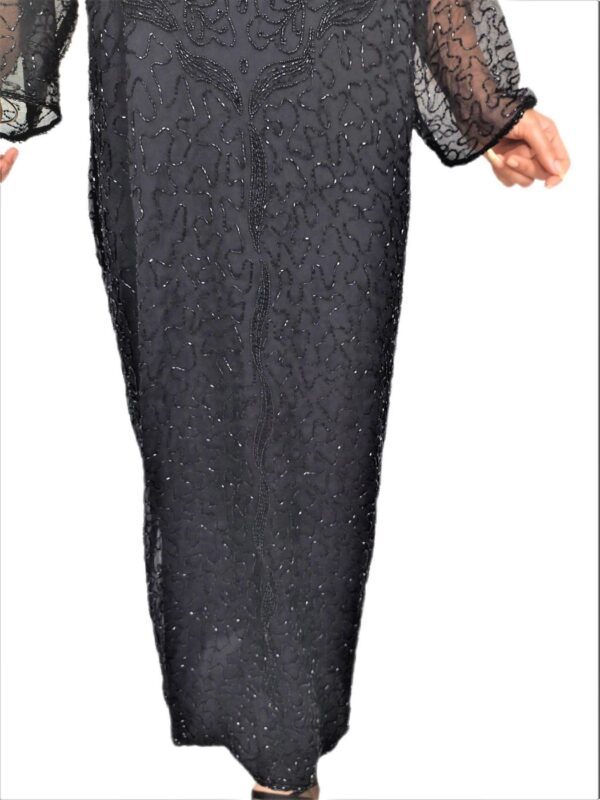 Women Black Long Dress - Zari Embroidery - Image 13