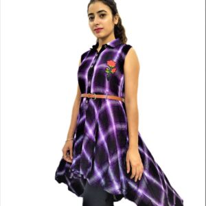 Alternative view of Women's Voilet(Purple) Check Midi Dress