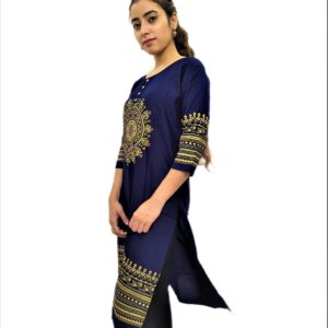 Alternative view of Blue Printed Kurti for Women