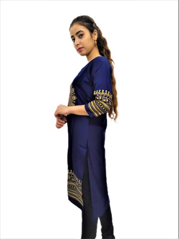 Blue Printed Kurti for Women - Image 3