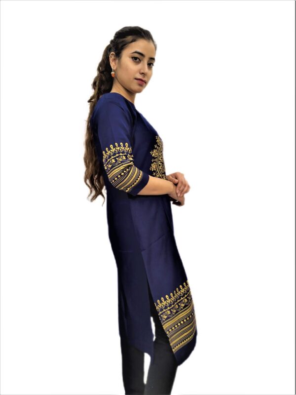 Blue Printed Kurti for Women - Image 4