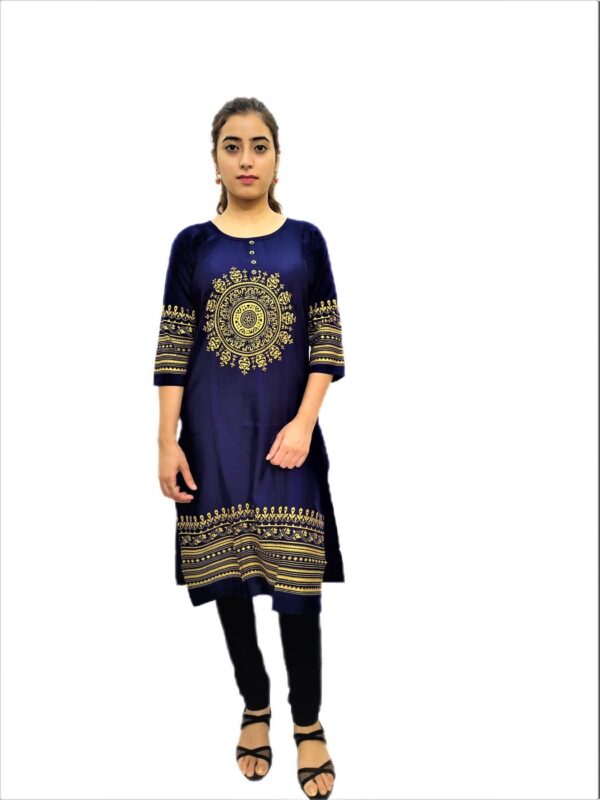 Blue Printed Kurti for Women - Image 6
