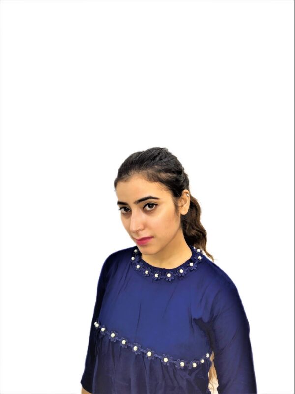 Women's Blue Solid Regular Fit Top - Image 7