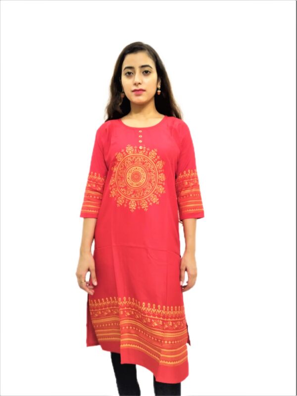 Red Printed Kurti for Women