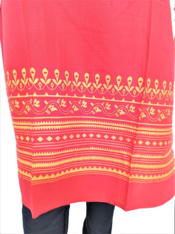 Red Printed Kurti for Women - Image 5