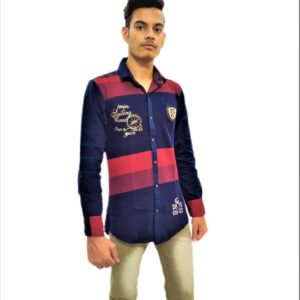 Wide Strips - Red And Blue Stylish Shirt