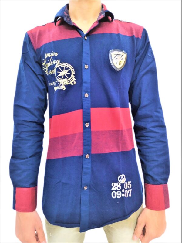 Wide Strips - Red And Blue Stylish Shirt - Image 8