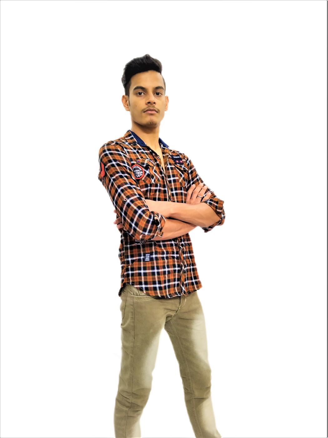 Men's Brown Check Design Casual Shirt - Image 3