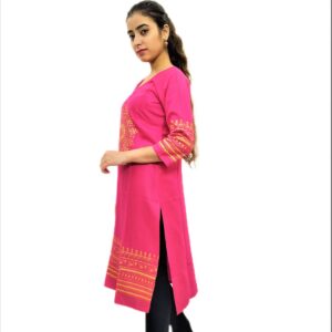 Alternative view of Pink Printed Kurti for Women