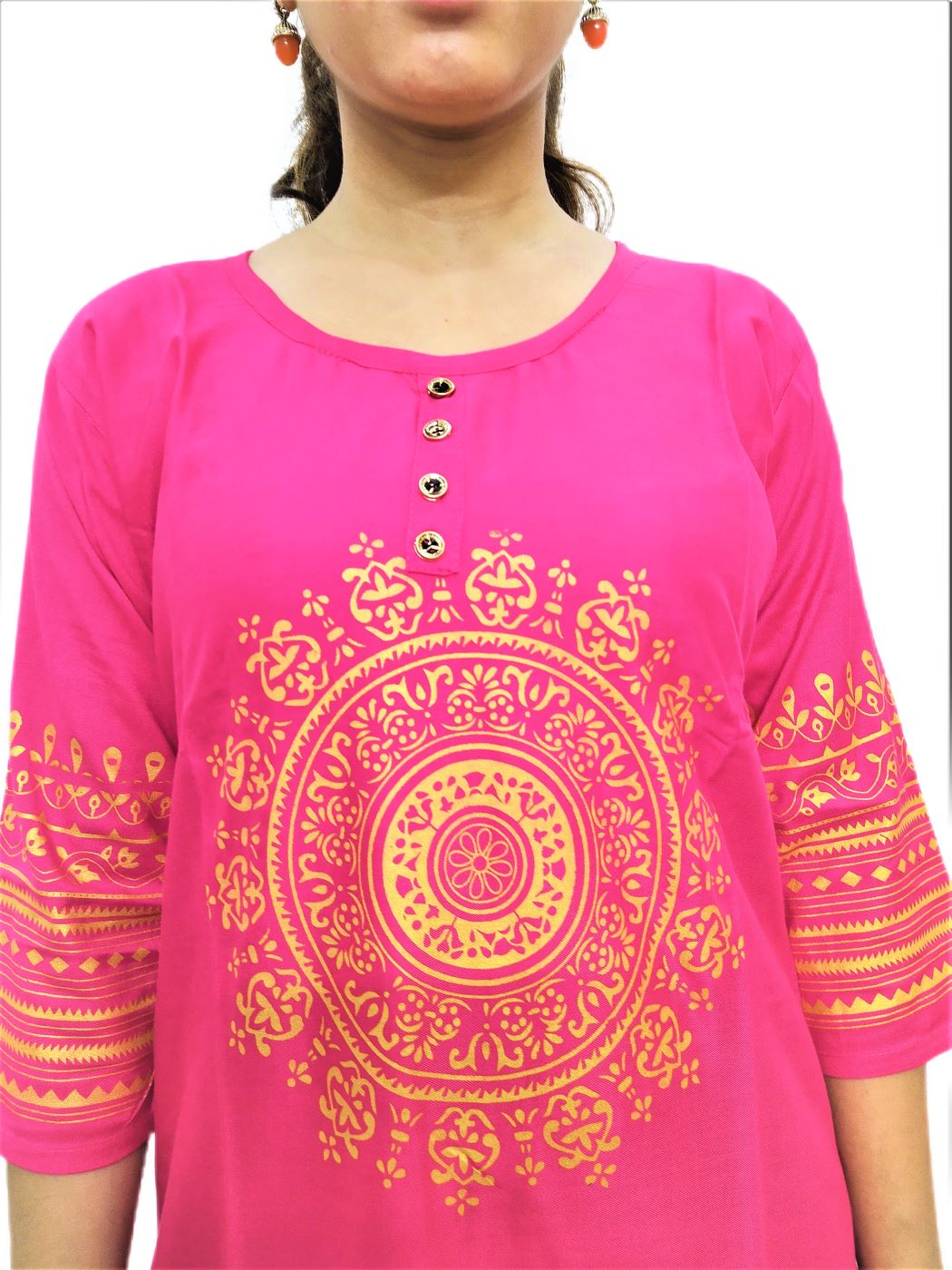 Pink Printed Kurti for Women - Image 7