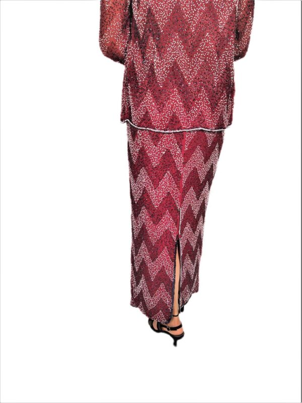 Women Red Long Kaftan Maxi Dress - Zari Embroidery with Jacket - Image 7