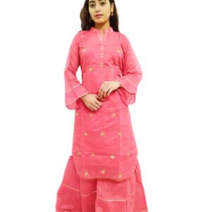 Women's Fashionable Pink Sharara Suit