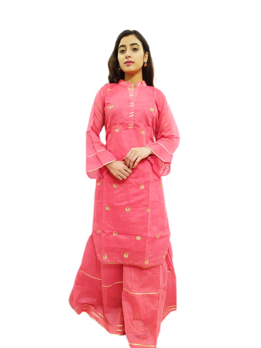 Women's Fashionable Pink Sharara Suit - Image 2