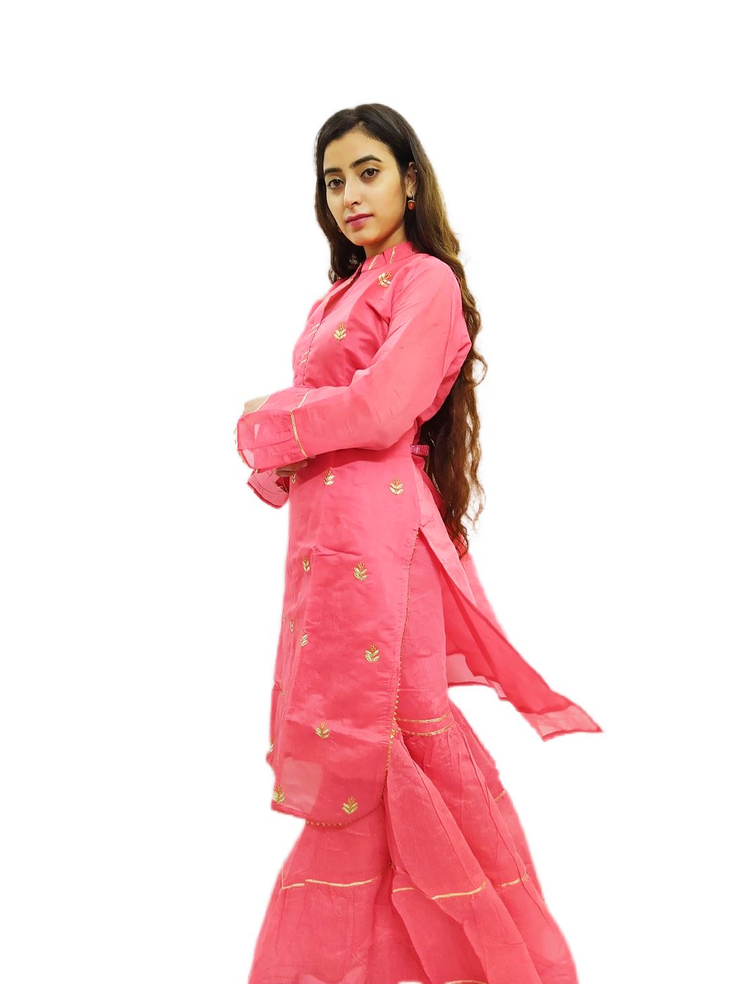 Women's Fashionable Pink Sharara Suit - Image 7