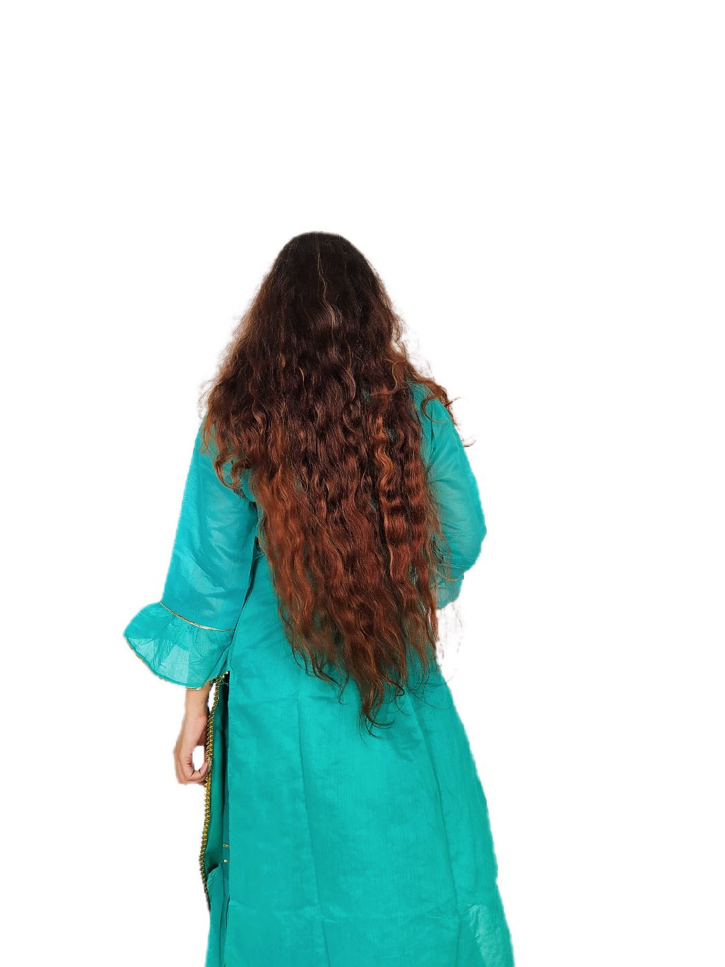 Women's Fashionable Turquoise Sharara Set - Image 8