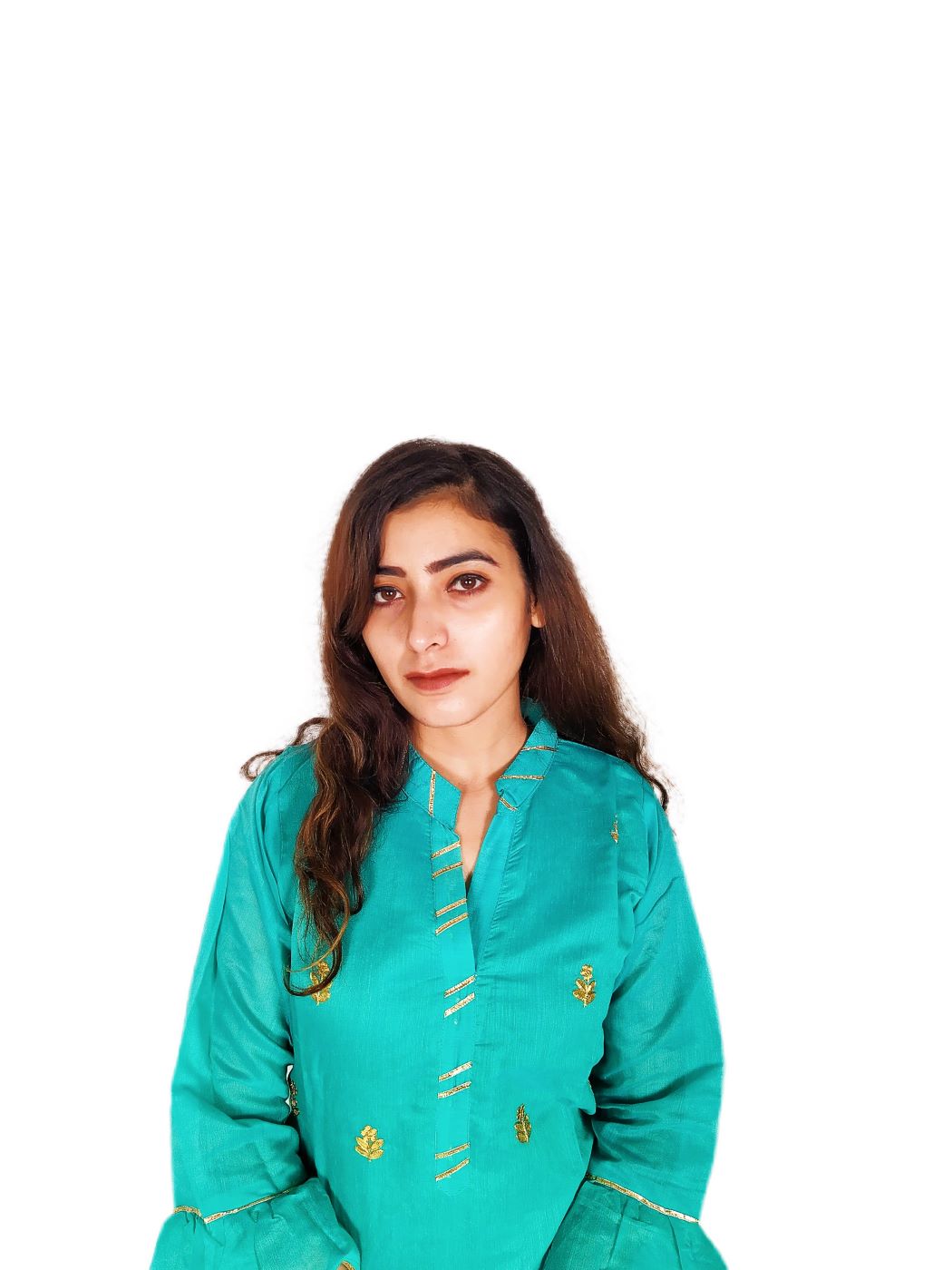 Women's Fashionable Turquoise Sharara Set - Image 11