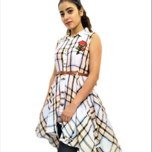 Alternative view of Women's White Check Midi Dress
