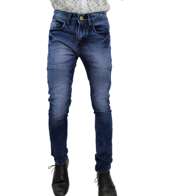 Men's Solid Blue Casual Jeans - Image 2
