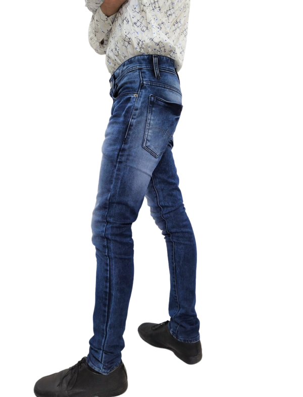 Men's Solid Blue Casual Jeans - Image 4