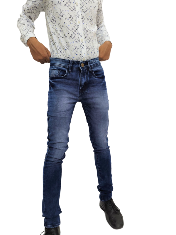Men's Solid Blue Casual Jeans - Image 8