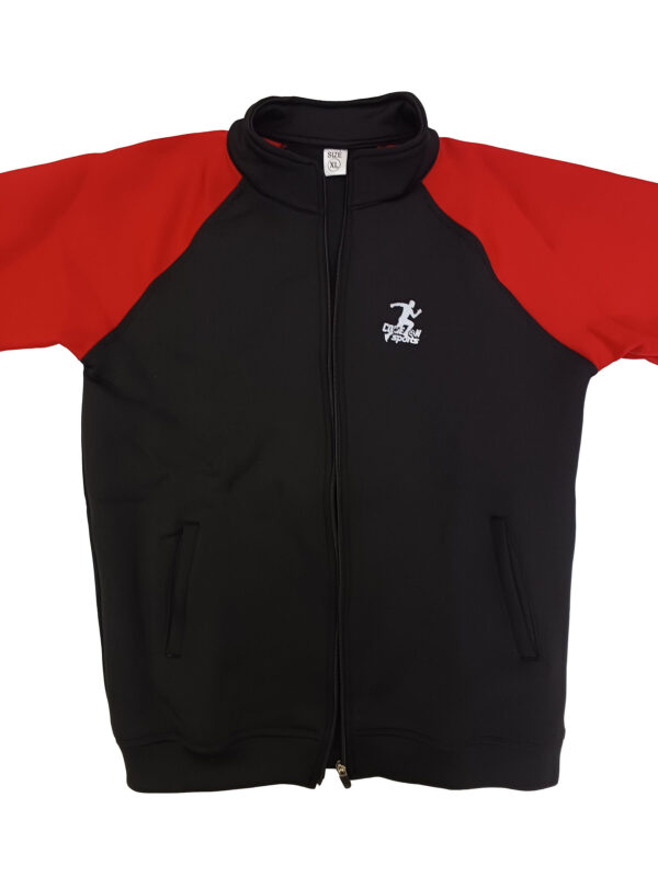 Men's Red Sleeves Black Casual Jacket - Image 2