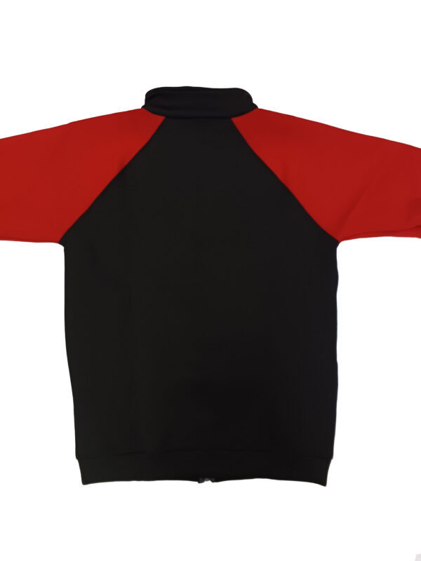 Men's Red Sleeves Black Casual Jacket - Image 3