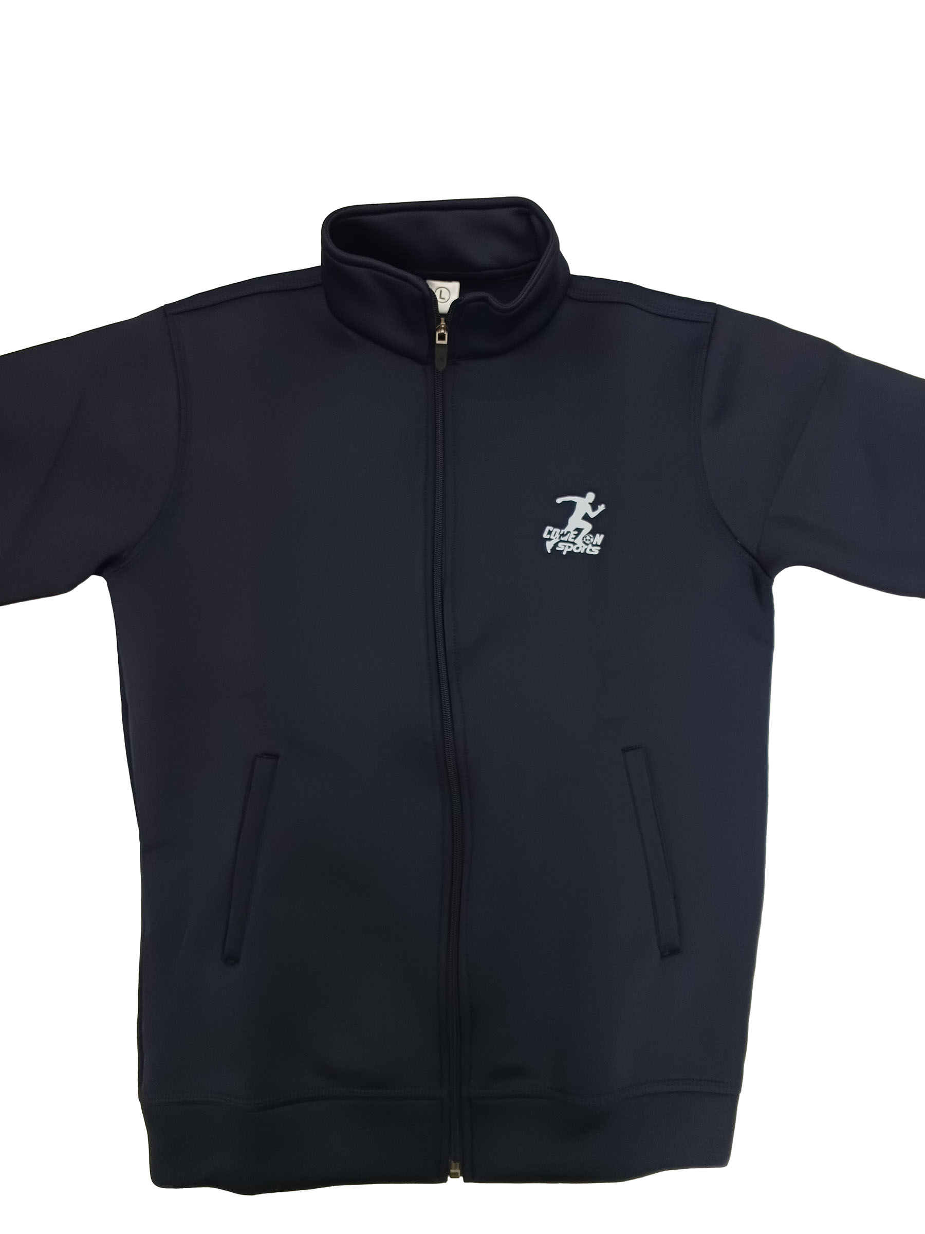 Solid Blue Black Button Jacket For Men - Image 2